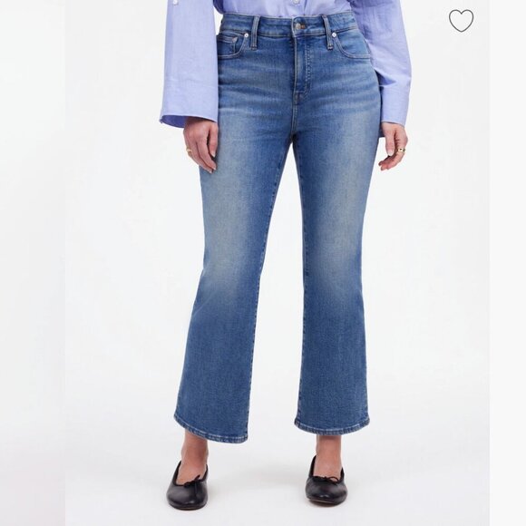 Madewell Curvy Kick Out Crop Jeans in medium blue wash size 28 - Picture 2 of 16